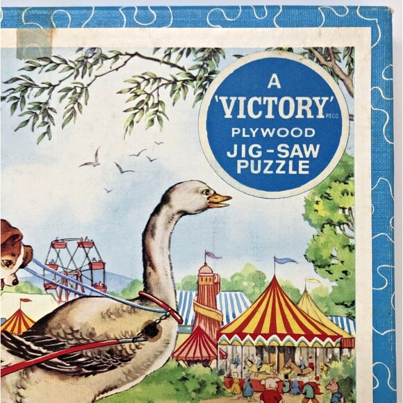 Victory Plywood Jig-Saw Puzzle Vintage 30 Piece Complete Animal Friends at Fair - Picture 2 of 16
